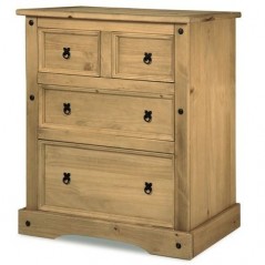 DC Corona 2+2 Drawer Chest of Drawers Waxed Pine